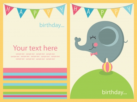 cute happy birthday card. vector illustrationのイラスト素材