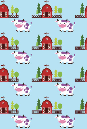 cute farm pattern design. vector illustrationのイラスト素材