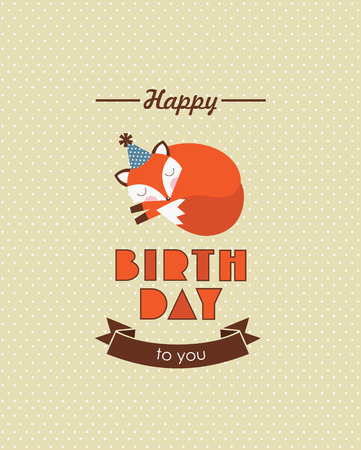 cute happy birthday card design. vector illustrationのイラスト素材