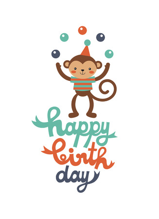 happy birthday card design. vector illustrationのイラスト素材