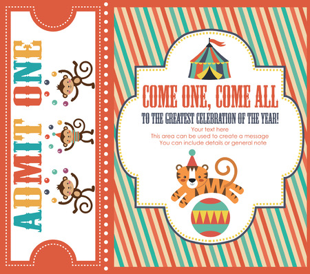 circus invitation card design. vector illustrationのイラスト素材