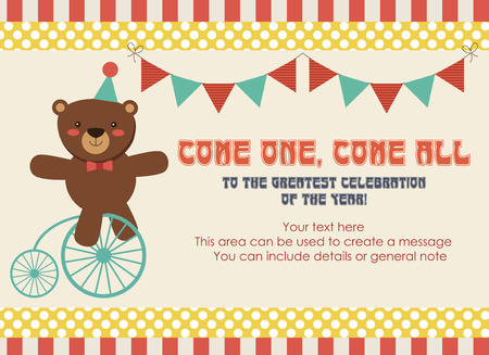 circus party card design. vector illustrationのイラスト素材