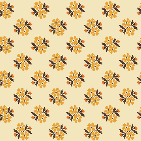 cross stitch floral seamless pattern design. vector illustrationのイラスト素材