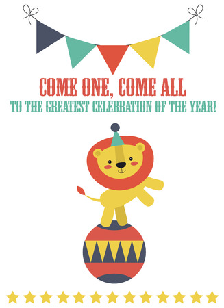 fun circus card design. vector illustrationのイラスト素材