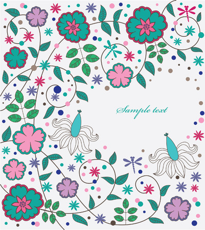 vintage floral background. vector illustrationのイラスト素材