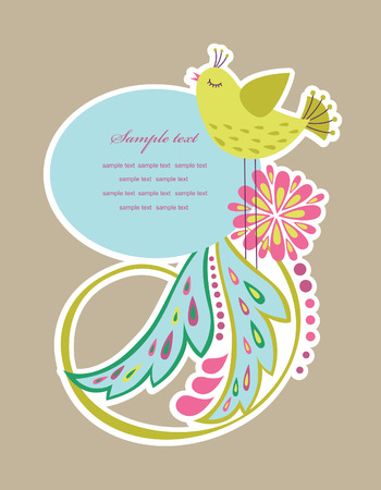 cute frame design for greeting card. のイラスト素材