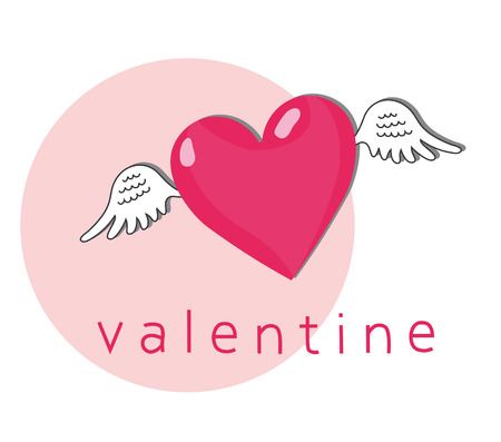 flying heart. vector illustrationのイラスト素材