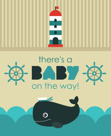 sea baby shower card design. vector illustrationのイラスト素材