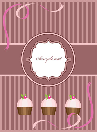 cute vintage cakes. vector illustrationのイラスト素材