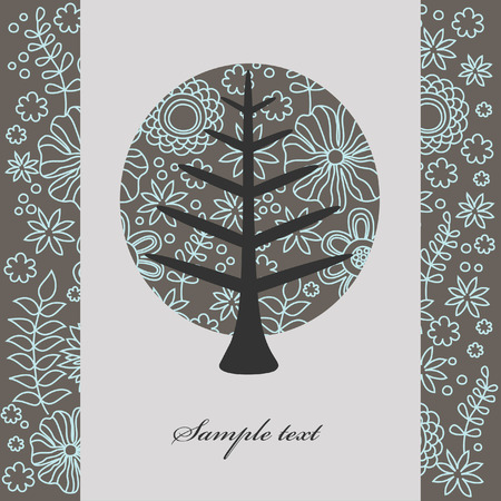 vintage tree. vector illustrationのイラスト素材
