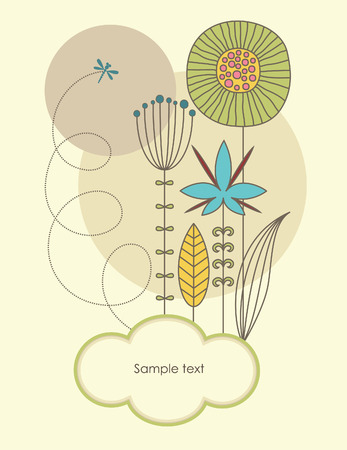 cute floral background. vector illustrationのイラスト素材