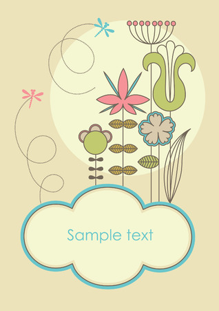 cute floral background. vector illustrationのイラスト素材