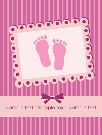 baby arrival greeting card. vector illustrationのイラスト素材