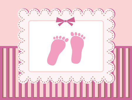 baby arrival greeting card. vector illustrationのイラスト素材