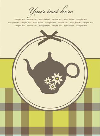 elegant card with teapot. vector illustrationのイラスト素材