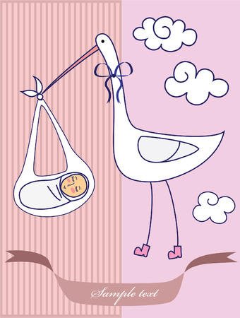 baby announcement card. vector illustrationのイラスト素材