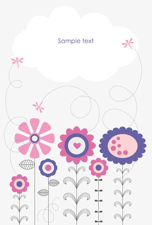 cute flowers. vector illustrationのイラスト素材