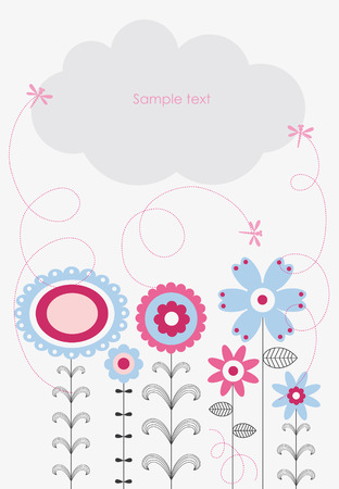 cute flowers. vector illustrationのイラスト素材