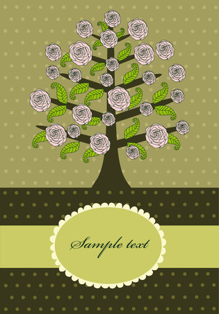 vintage tree. vector illustrationのイラスト素材