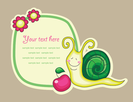 cheerful snail. vector illustrationのイラスト素材