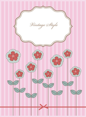 vintage invitation card. vector illustrationのイラスト素材