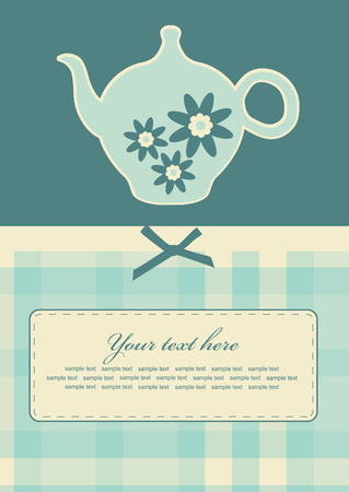 elegant card with teapot. vector illustrationのイラスト素材