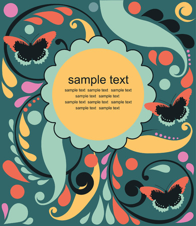 abstract frame design for greeting card. vector illustrationのイラスト素材
