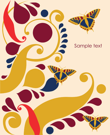 abstract background with butterflies. vector illustrationのイラスト素材