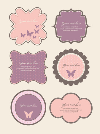 set of cute frames. vector illustrationのイラスト素材