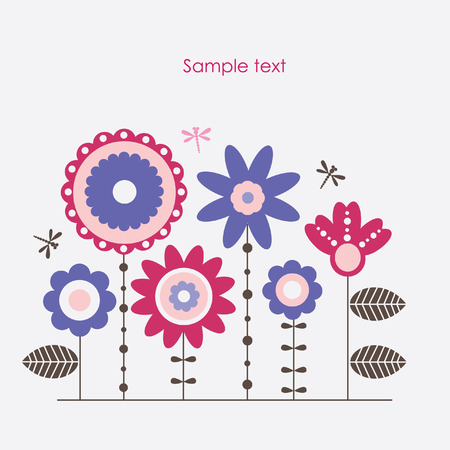 cute flowers. vector illustrationのイラスト素材
