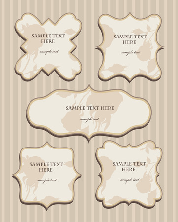 set of retro frames design. vector illustrationのイラスト素材