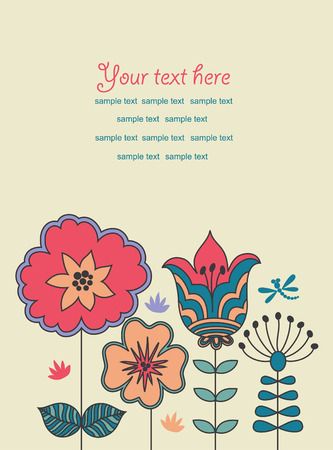 cute floral background. vector illustrationのイラスト素材