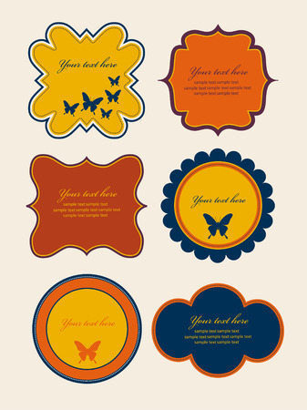 set of cute frames. vector illustrationのイラスト素材