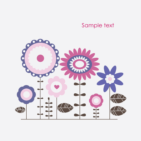 cute flowers. vector illustrationのイラスト素材