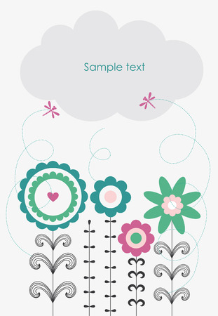 cute flowers. vector illustrationのイラスト素材