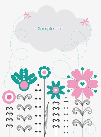 cute flowers. vector illustrationのイラスト素材