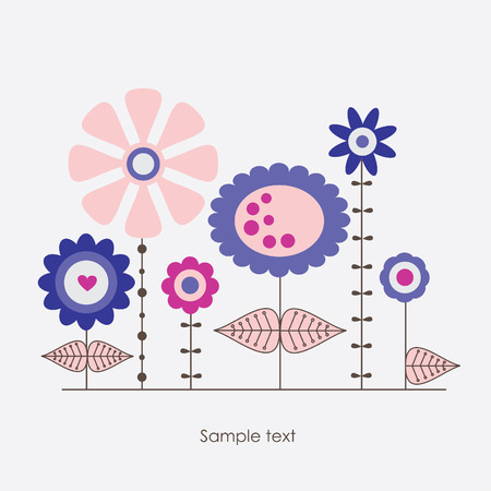 cute flowers. vector illustrationのイラスト素材