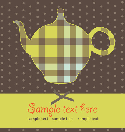 vintage card with teapot. vector illustrationのイラスト素材