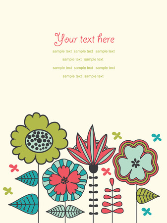 cute floral background. vector illustrationのイラスト素材