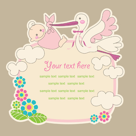 baby announcement card. vector illustrationのイラスト素材