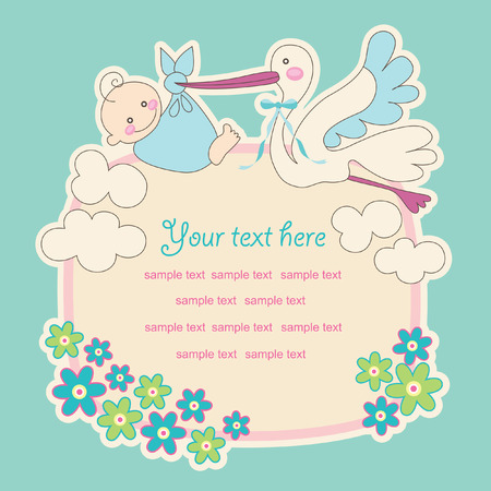 baby announcement card. vector illustrationのイラスト素材