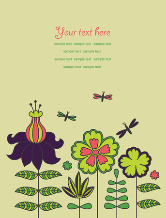 cute floral background. vector illustrationのイラスト素材