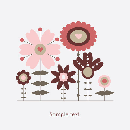 cute flowers. vector illustrationのイラスト素材