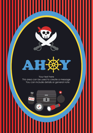 pirate card design. vector illustrationのイラスト素材