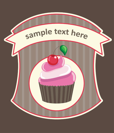 invitation card with cupcake. vector illustrationのイラスト素材