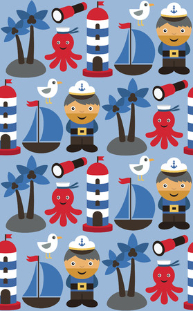 sea pattern design. vector illustrationのイラスト素材
