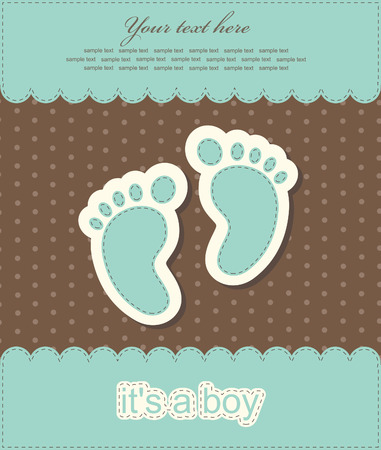 baby boy announcement card. vector illustrationのイラスト素材