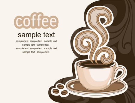cup of coffee. abstract background. vector illustrationのイラスト素材