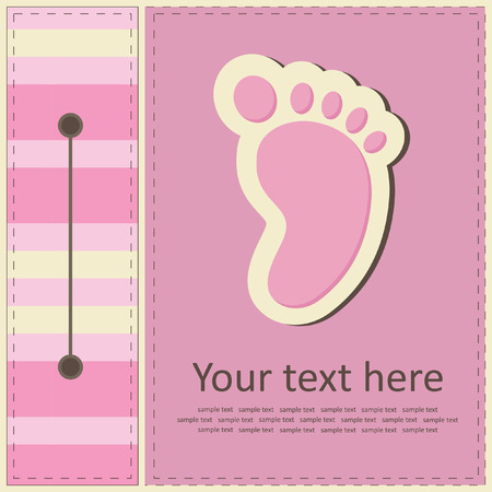 baby girl announcement card. vector illustrationのイラスト素材