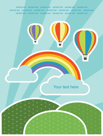abstract background with air balloon. vector illustrationのイラスト素材